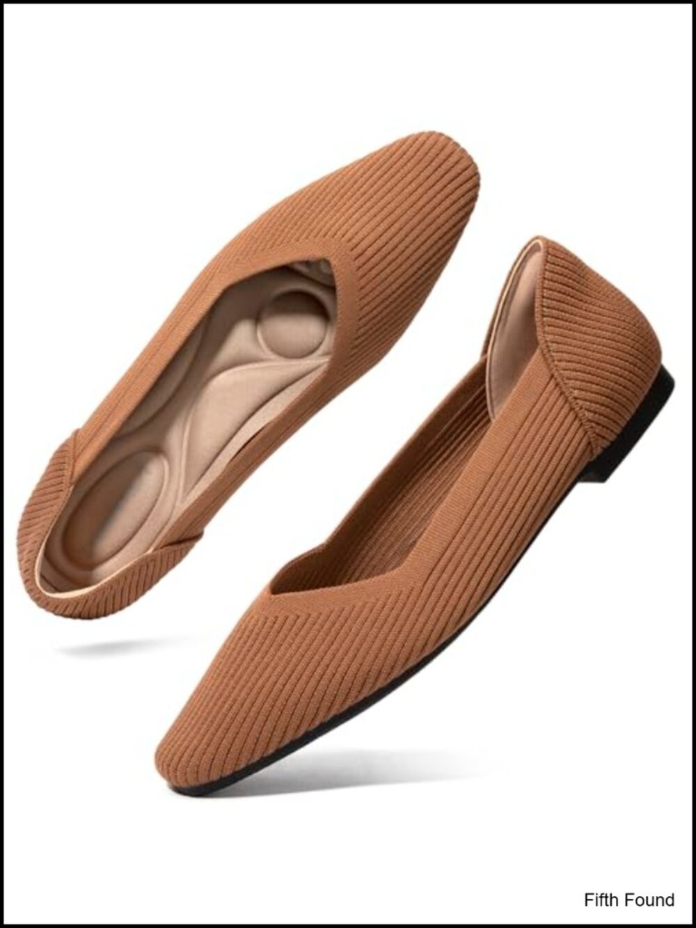 Knit Flats Memory Foam Slip On Pointed Toe Work Shoes